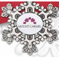 Two-Sided Mirror Image Non-Imprinted Pewter Snowflake Ornament